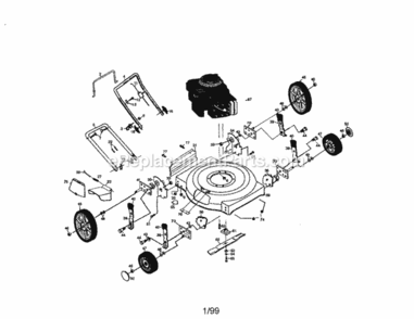 Page A Diagram and Parts List for  Craftsman Lawn Mower