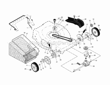 Page B Diagram and Parts List for  Craftsman Lawn Mower