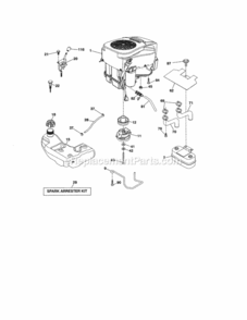 Page D Diagram and Parts List for  Craftsman Lawn Tractor