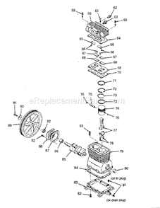 Page B Diagram and Parts List for  Craftsman Compressor
