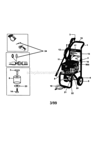 Page A Diagram and Parts List for  Craftsman Pressure Washer