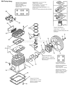 Pump Diagram and Parts List for  Craftsman Compressor