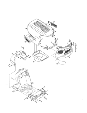 Bumper/hood Diagram and Parts List for  Craftsman Lawn Tractor