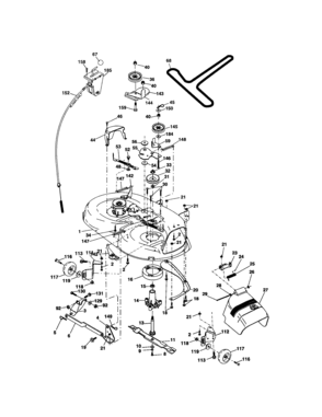 Mower Deck Diagram and Parts List for  Craftsman Lawn Tractor