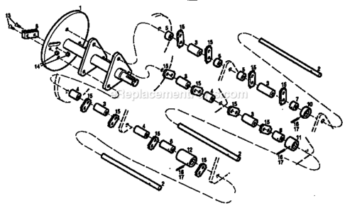 Part Location Diagram of 1908125 MTD Deck 21-inch