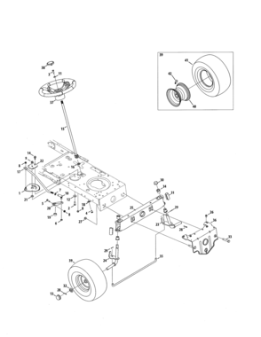 Steering Diagram and Parts List for  Craftsman Lawn Tractor