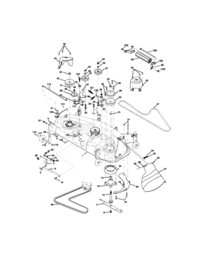 Mower Deck Diagram and Parts List for  Craftsman Lawn Tractor