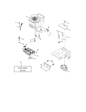 Engine Diagram and Parts List for  Craftsman Lawn Tractor