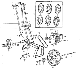 Replacement Parts Diagram and Parts List for  Craftsman Seeder