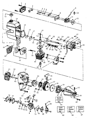 Engine Diagram and Parts List for  Craftsman Trimmer
