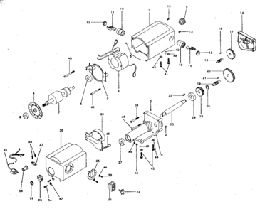 Motor Diagram and Parts List for  Craftsman Planer Jointer