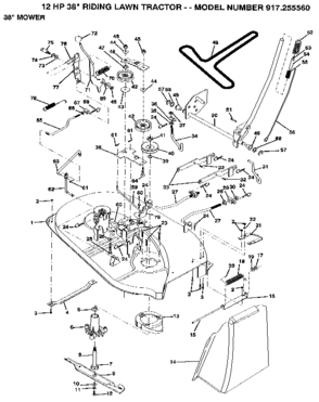 Part Location Diagram of 129365 Craftsman Mower assembly