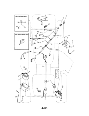 Electrical Diagram and Parts List for  Craftsman Lawn Tractor
