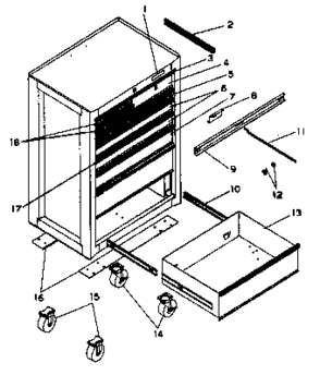 Part Location Diagram of M10030A27 Craftsman Tool chest lock set