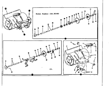 Engine Base Assembly Diagram and Parts List for  Craftsman Snow Blower