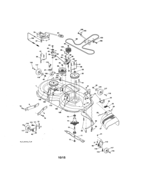 Mower Deck Diagram and Parts List for  Craftsman Lawn Tractor