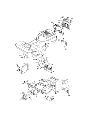 Chassis And Enclosures Diagram and Parts List for  Craftsman Lawn Tractor