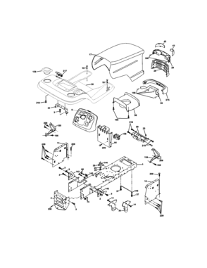 Chassis And Enclosures Diagram and Parts List for  Craftsman Lawn Tractor