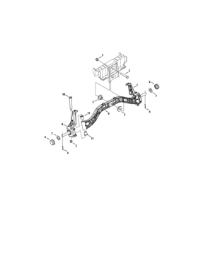 Steering Axle Diagram and Parts List for  Craftsman Lawn Tractor