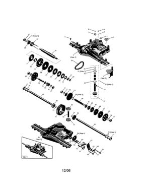 Transaxle Diagram and Parts List for  Craftsman Lawn Tractor