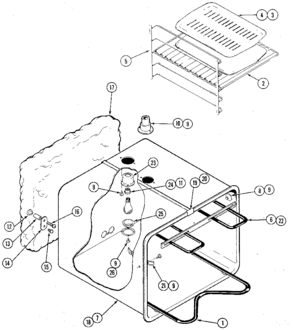 Body/liner/trim-lower Oven Diagram and Parts List for  Craftsman Cabinet