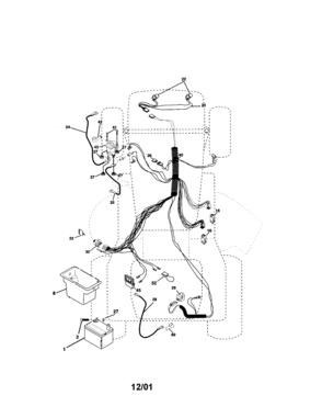 Electrical Diagram and Parts List for  Craftsman Lawn Tractor