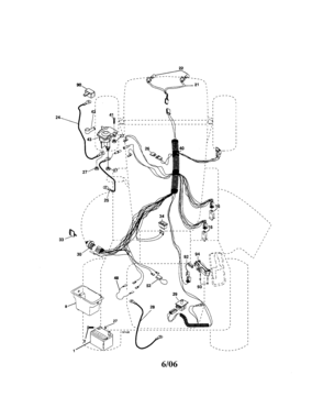 Electrical Diagram and Parts List for  Craftsman Lawn Tractor