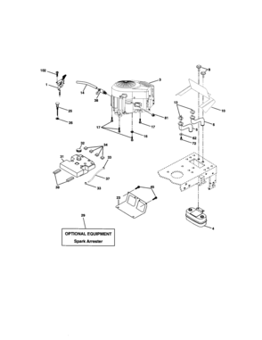 Engine Diagram and Parts List for  Craftsman Lawn Tractor