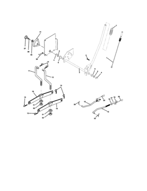 Lift Assembly Diagram and Parts List for  Craftsman Lawn Tractor