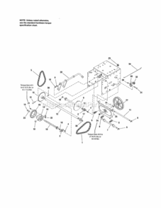 Page B Diagram and Parts List for  Craftsman Snow Blower