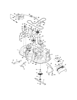 Mower Deck Diagram and Parts List for  Craftsman Lawn Tractor