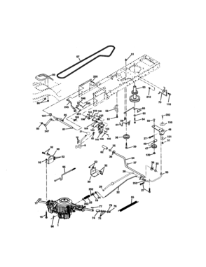 Ground Drive Diagram and Parts List for  Craftsman Lawn Tractor