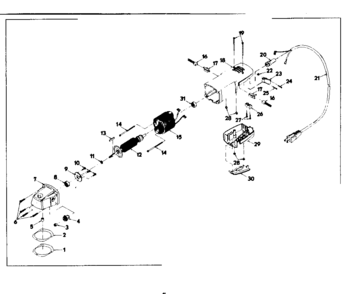 Motor Assembly Diagram and Parts List for  Craftsman Grinder