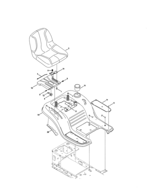 Seat/fender Diagram and Parts List for  Craftsman Lawn Tractor