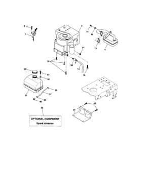 Engine Diagram and Parts List for  Craftsman Lawn Tractor