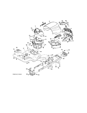 Chassis Assembly Diagram and Parts List for  Craftsman Lawn Tractor