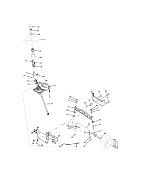 Steering Assembly Diagram and Parts List for  Craftsman Lawn Tractor