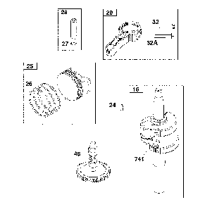 Crankshaft Diagram and Parts List for  Craftsman Pressure Washer