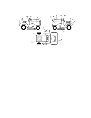 Decals Diagram and Parts List for  Craftsman Lawn Tractor