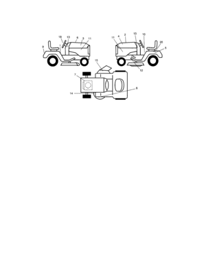 Decals Diagram and Parts List for  Craftsman Lawn Tractor