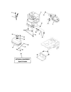 Engine Diagram and Parts List for  Craftsman Lawn Tractor