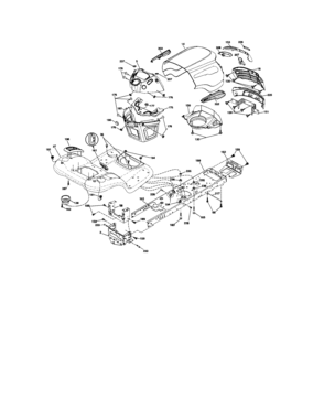 Chassis Diagram and Parts List for  Craftsman Lawn Tractor