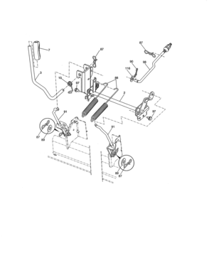 Lift Diagram and Parts List for  Craftsman Lawn Tractor