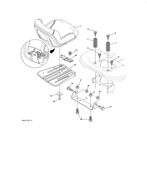 Seat Assembly Diagram and Parts List for  Craftsman Lawn Tractor