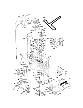Mower Deck Diagram and Parts List for  Craftsman Lawn Tractor