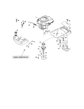 Engine Diagram and Parts List for  Craftsman Lawn Tractor