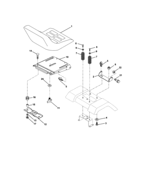 Seat Assembly Diagram and Parts List for  Craftsman Lawn Tractor
