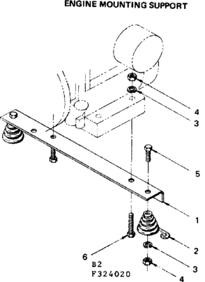Engine Mounting Support Diagram and Parts List for 580324020  Craftsman Engine