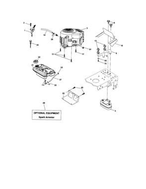 Engine Diagram and Parts List for  Craftsman Lawn Tractor
