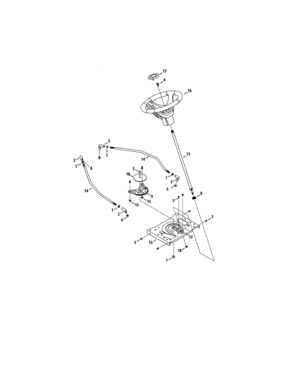 Steering Diagram and Parts List for  Craftsman Lawn Tractor